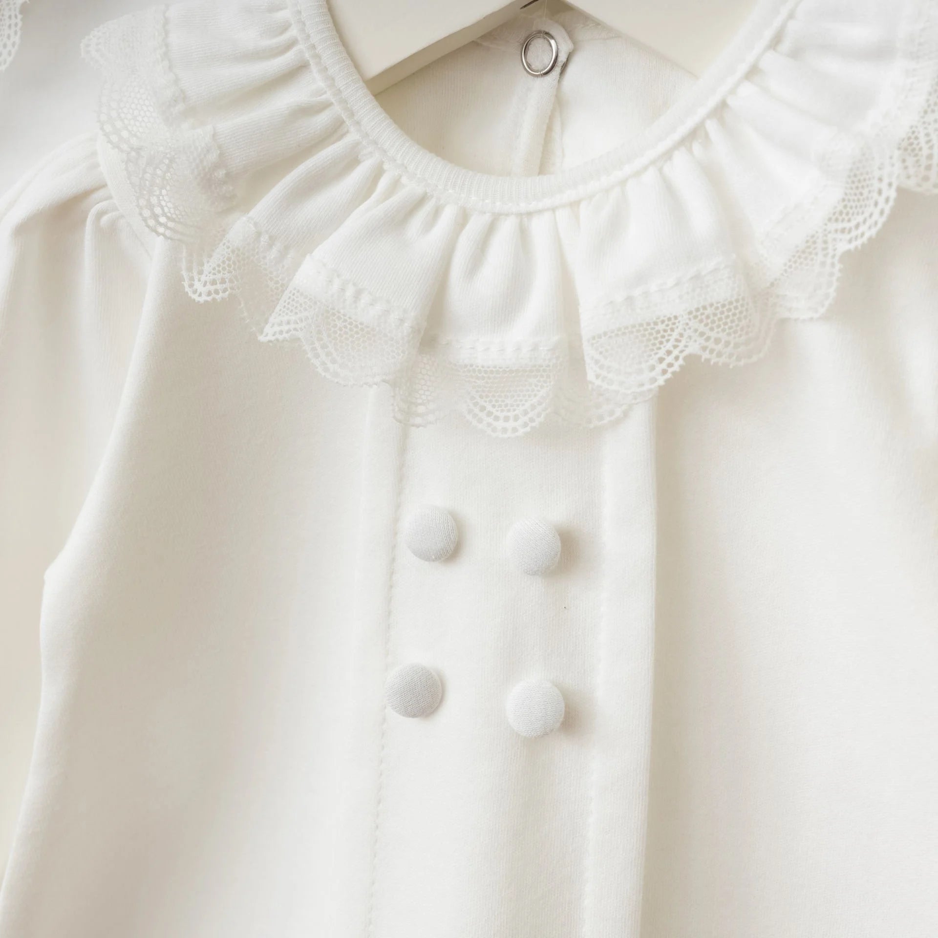 Elegant Dantel Detaylı Kız Bebek 10'lu Hastane Çıkışı - Ekru