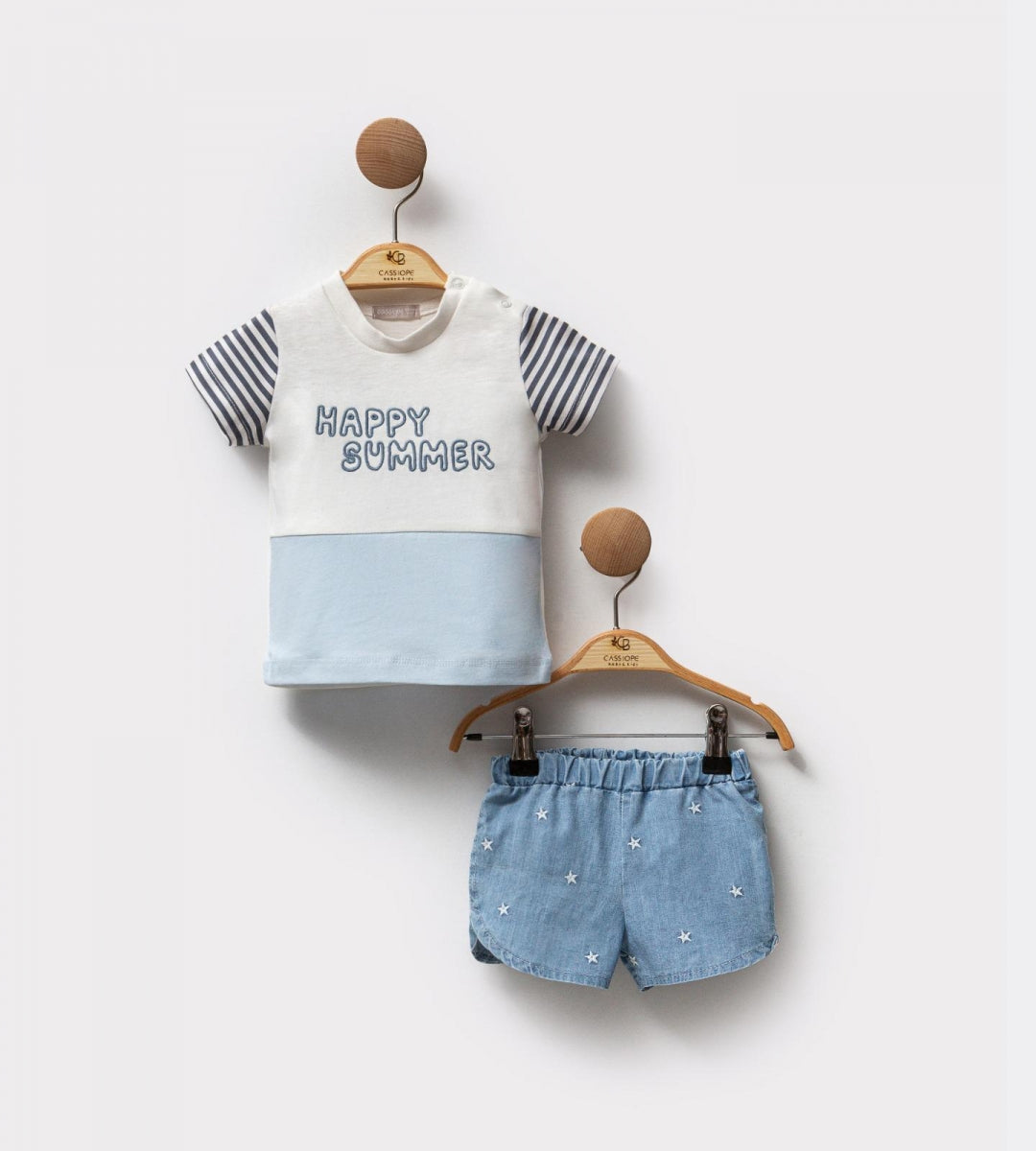Happy Summer Kot Şortlu Erkek Bebek Yazlık Takım