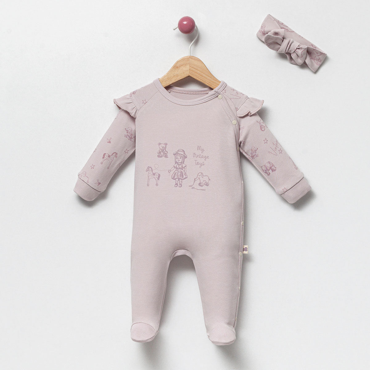 Little Girl Kız Bebek Tulum ve Toka - Lila