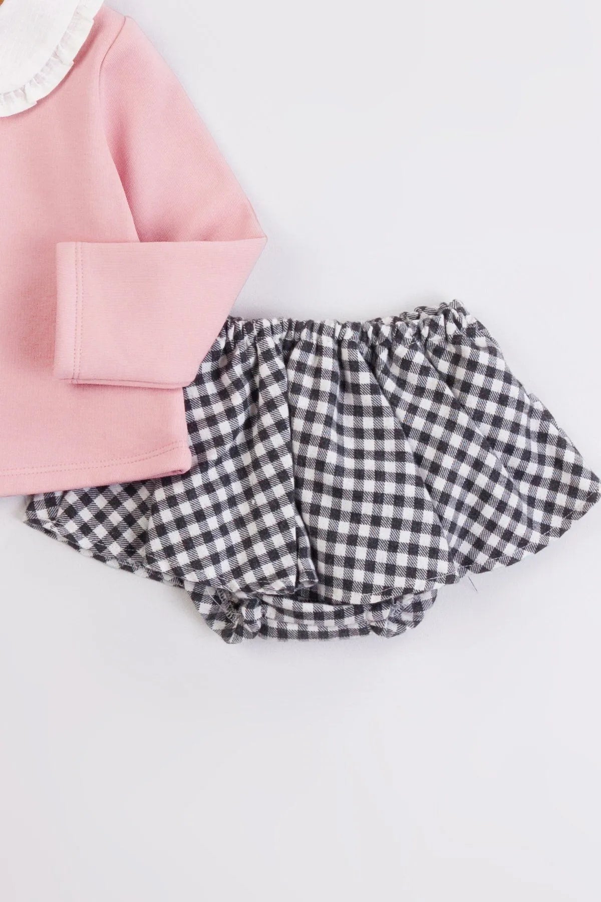 Penguin Kız Bebek 2'li Sweat ve Etek Takım - Pembe
