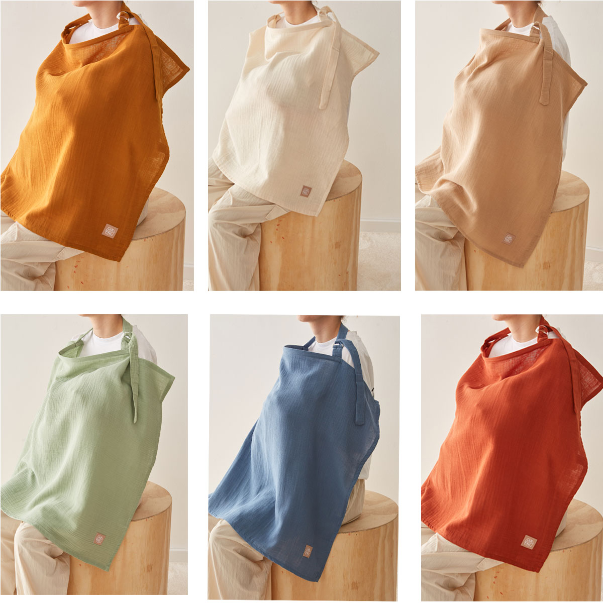 Basic Müslin Emzirme Önlüğü - Mavi