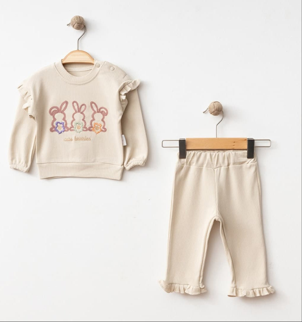 Cute Bunnies Kız Bebek Takım