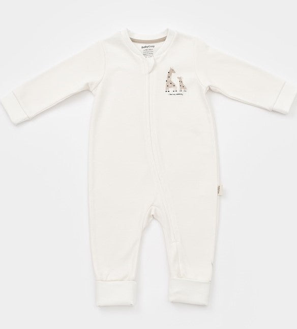 Sweet Giraffe Organik Bebek Tulumu - Sütlü Kahve