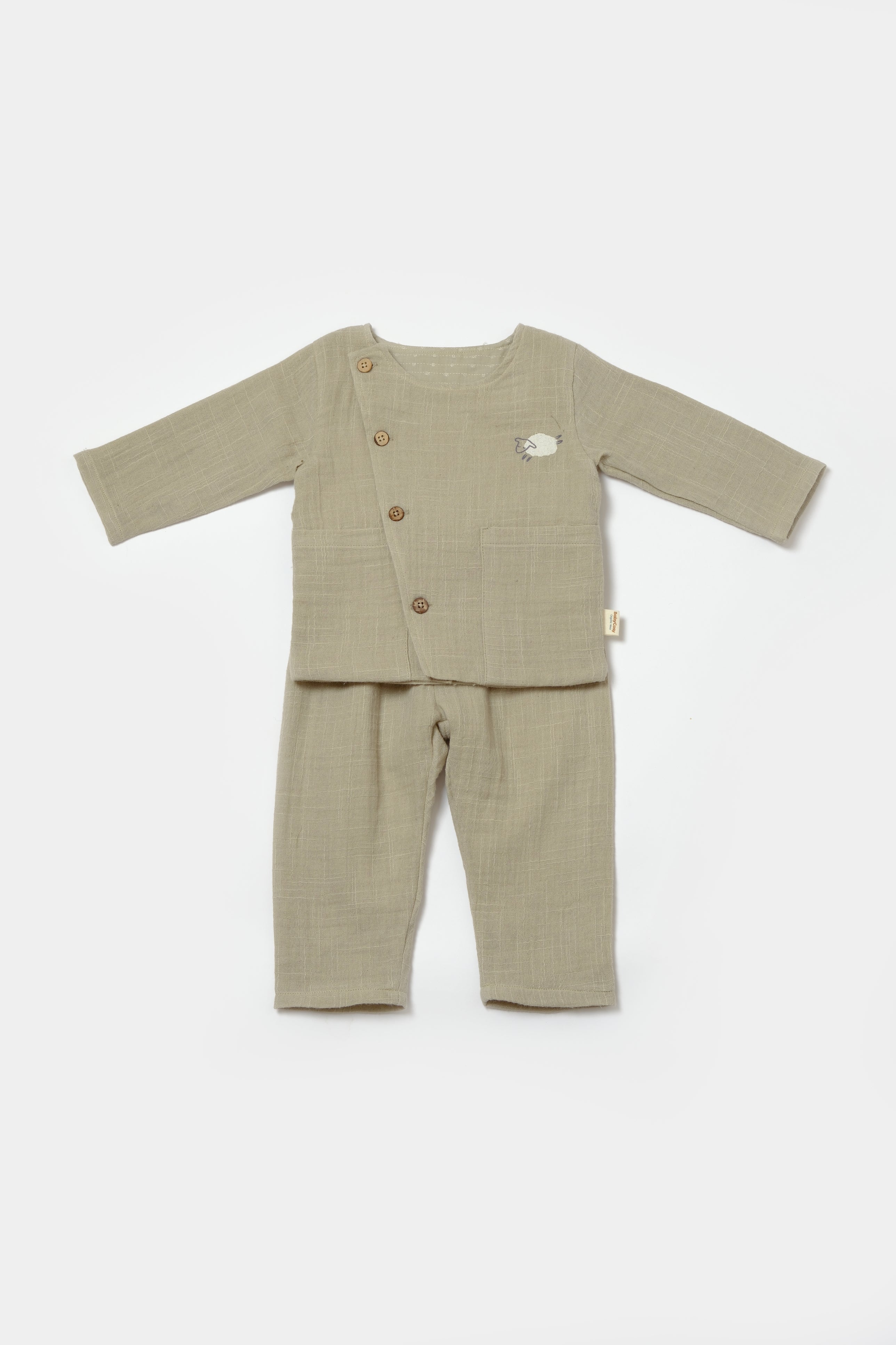 Little Lamb Organik Müslin Alt Üst Takım - Kahverengi