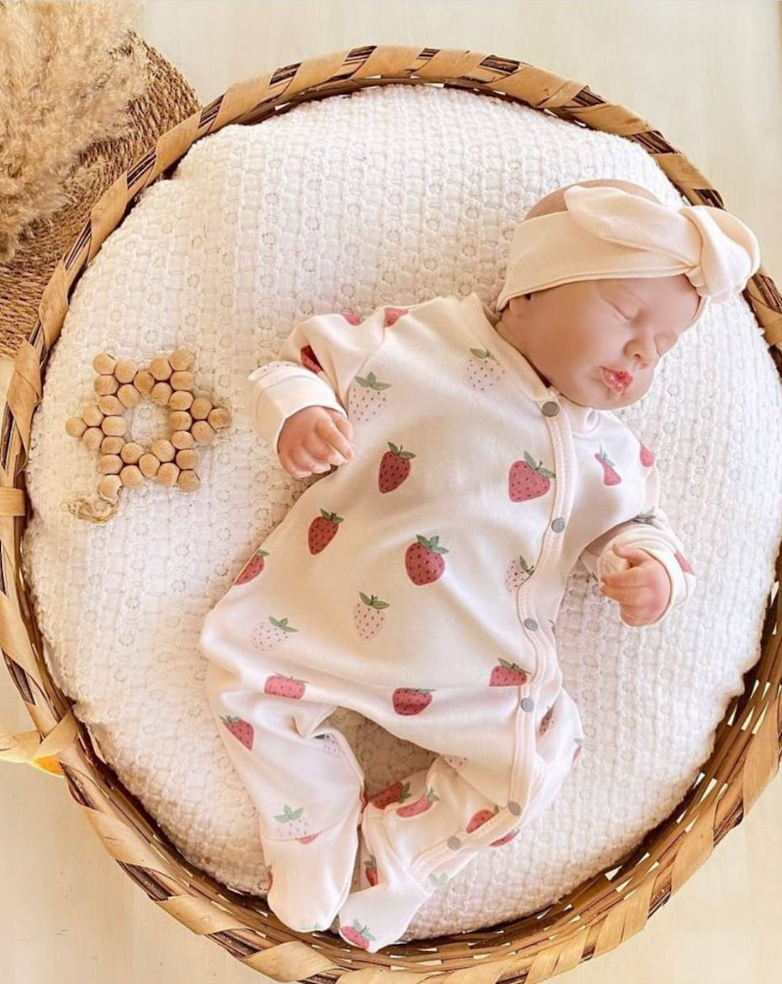 Tiny Strawberry Kız Bebek Tulum ve Toka