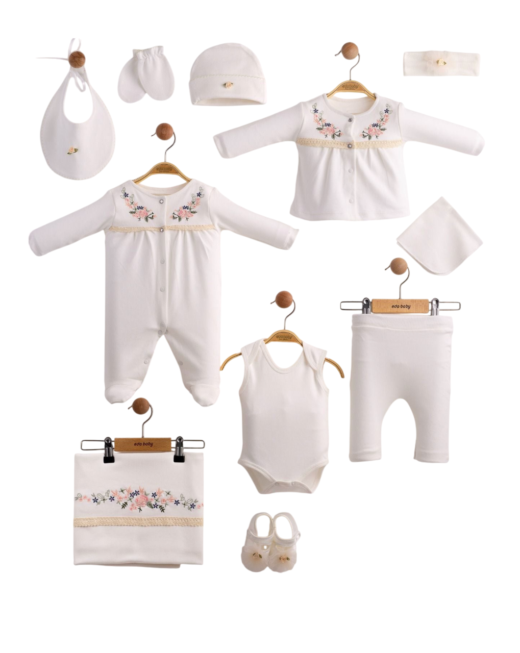 Flower Row Yenidoğan Kız Bebek 10lu Hastane Çıkış Seti