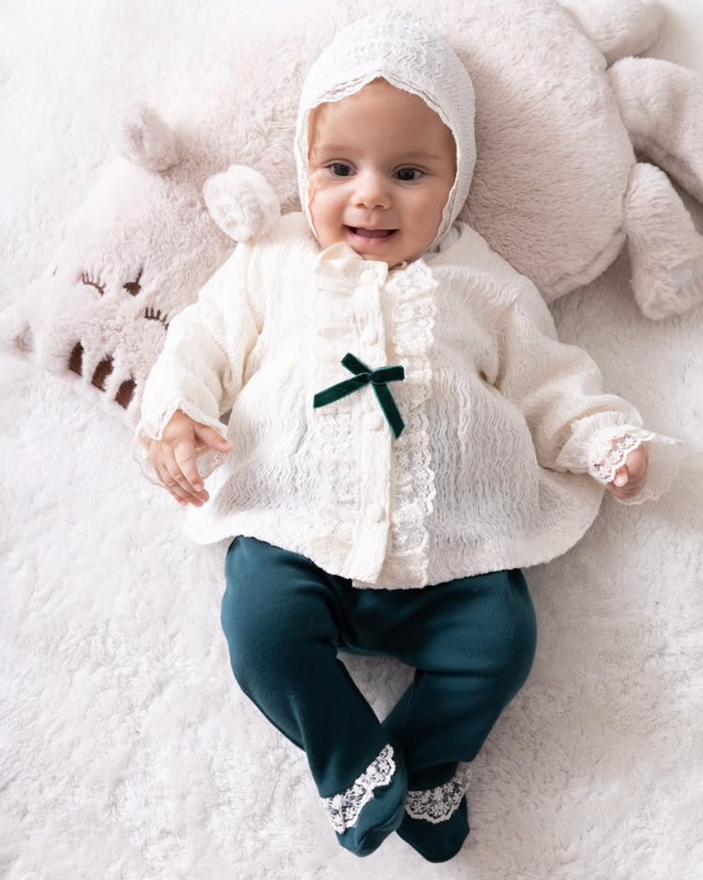 Victoria 5'li Kız Bebek Hastane Çıkış Seti - Zümrüt Yeşili