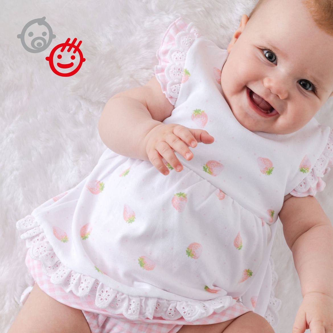 Andywawa Çilekli Kız Bebek Elbise Seti