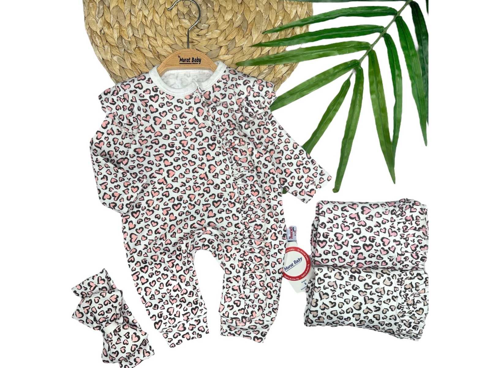 Tiny Heart Kız Bebek Tulum ve Toka