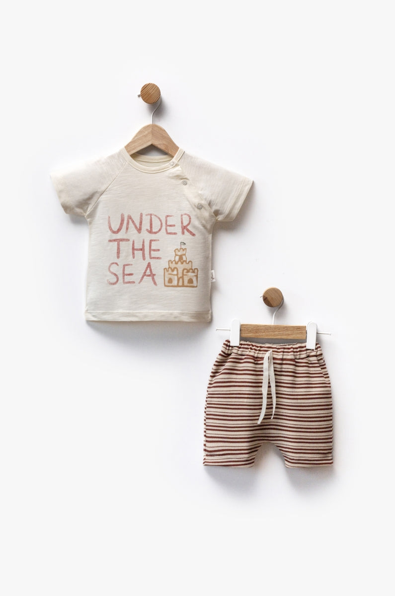Under The Sea Çizgili Erkek Bebek Yazlık Takım