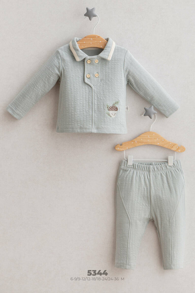 In The Woods Erkek Bebek Alt Üst Takım - Krem