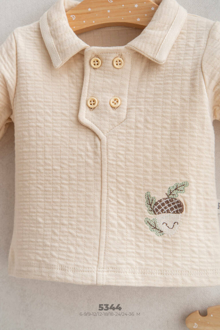 In The Woods Erkek Bebek Alt Üst Takım - Krem