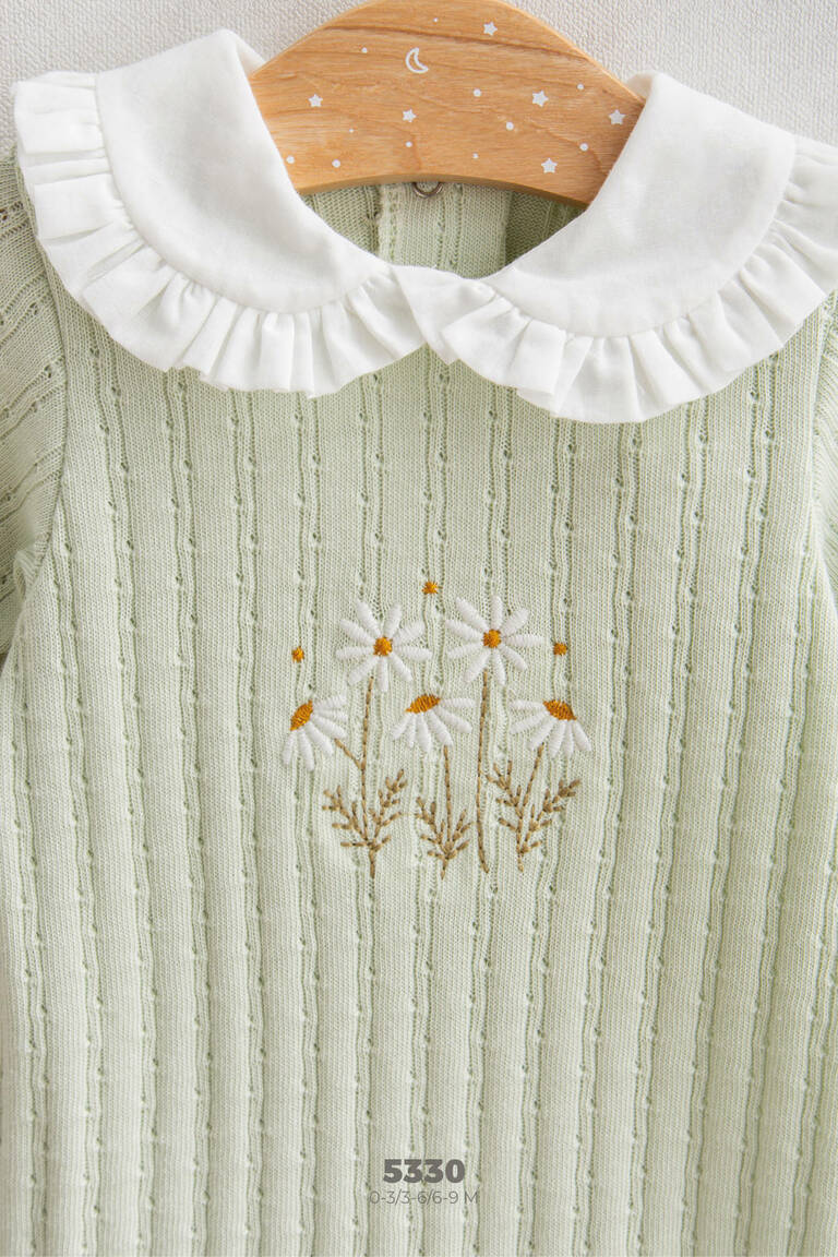 Vintage Style Kız Bebek Tulum - Yeşil