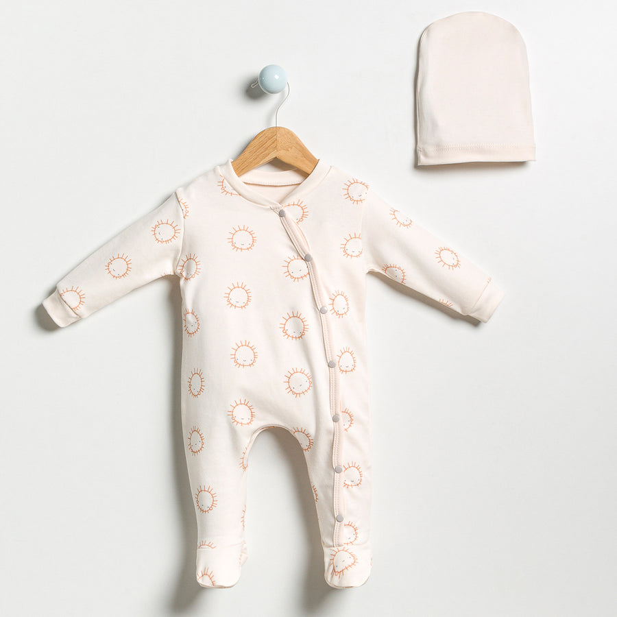 Sun Baby Erkek Bebek Şapkalı Tulum