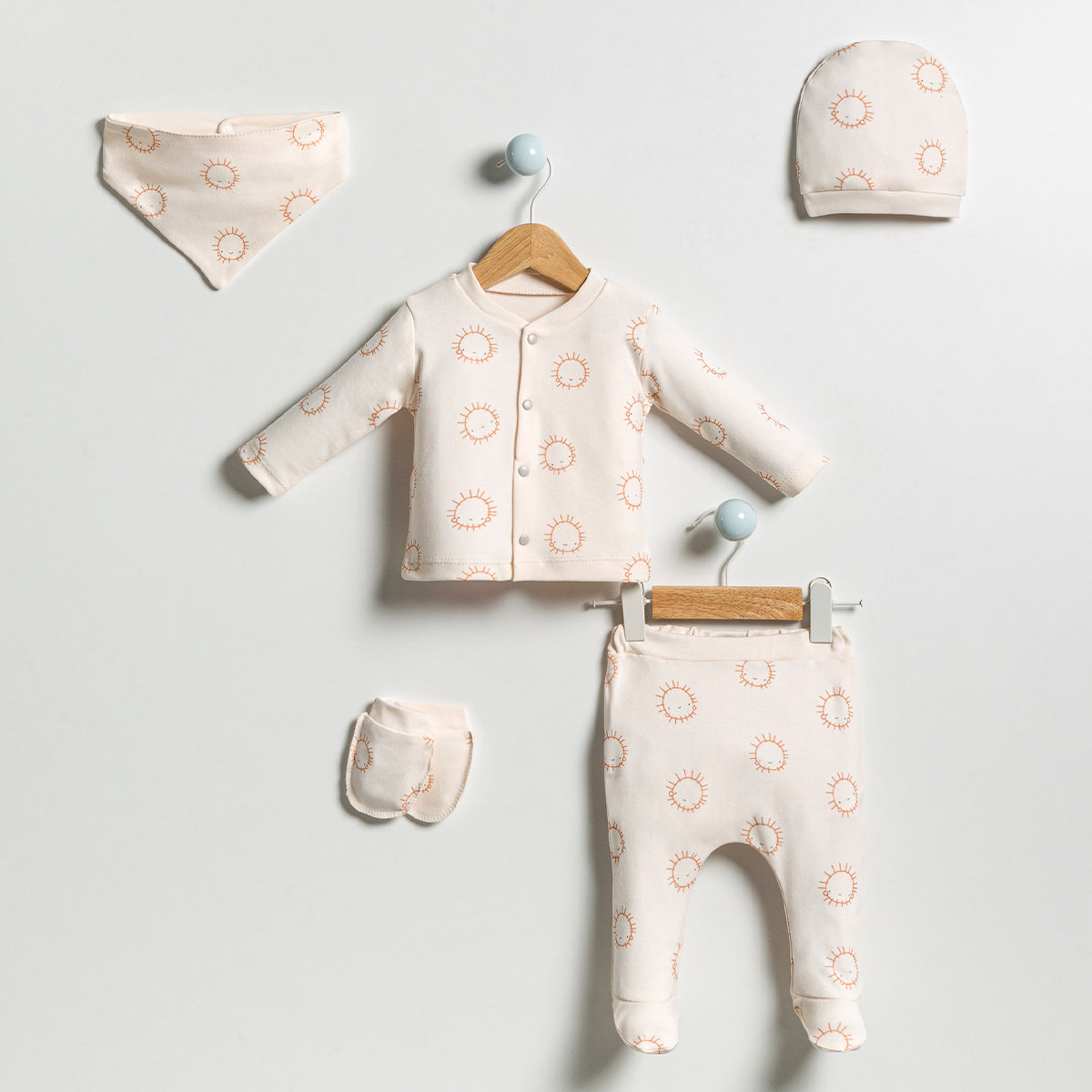 Sun Baby Erkek Bebek Hastane Çıkışı 5'li Set