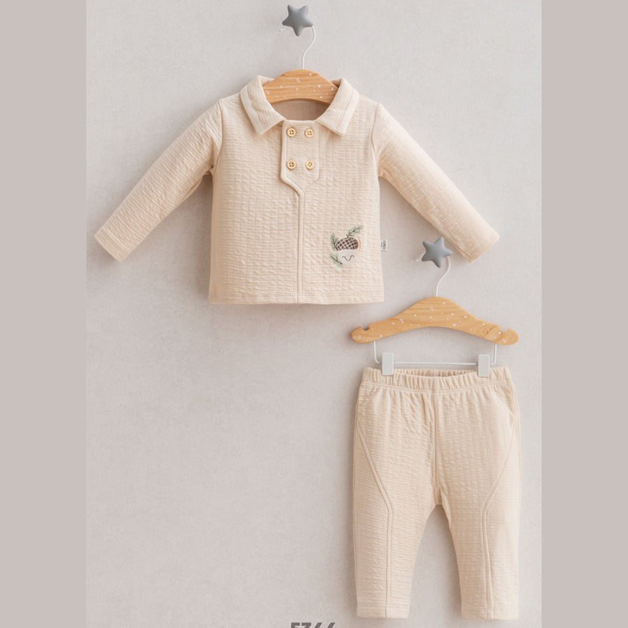 In The Woods Erkek Bebek Alt Üst Takım - Krem