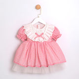 Candy Pembe Renkli Puantiyeli Kız Bebek Elbise