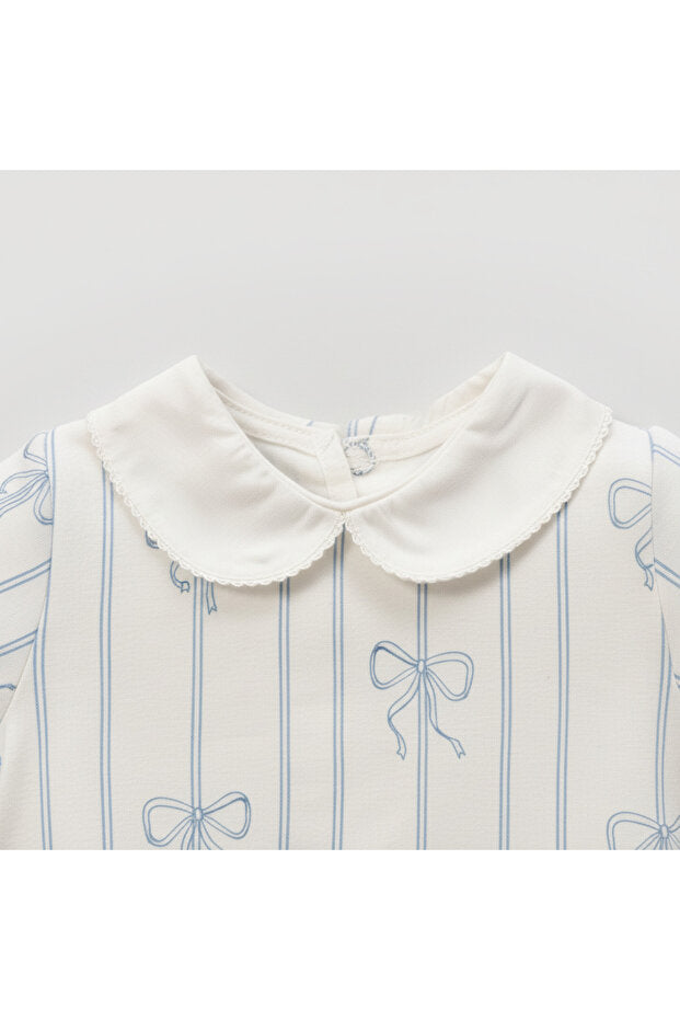 Babbi Fiyonklu Çizgili Bebe Yaka Erkek Bebek Hastane Çıkışı