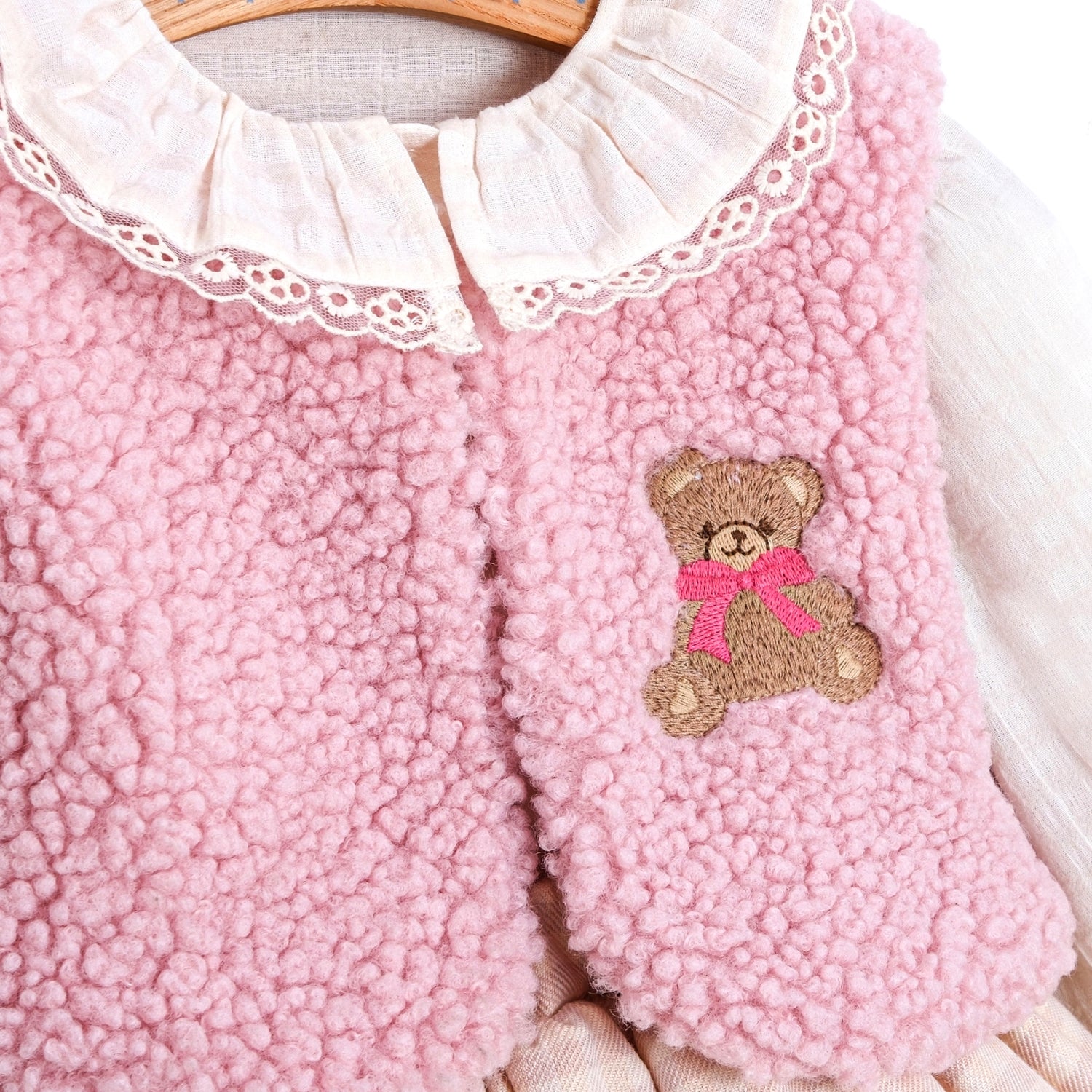 Amelie Kız Bebek Ekose Etek Gömlek Yelek Çanta 4lü Takım