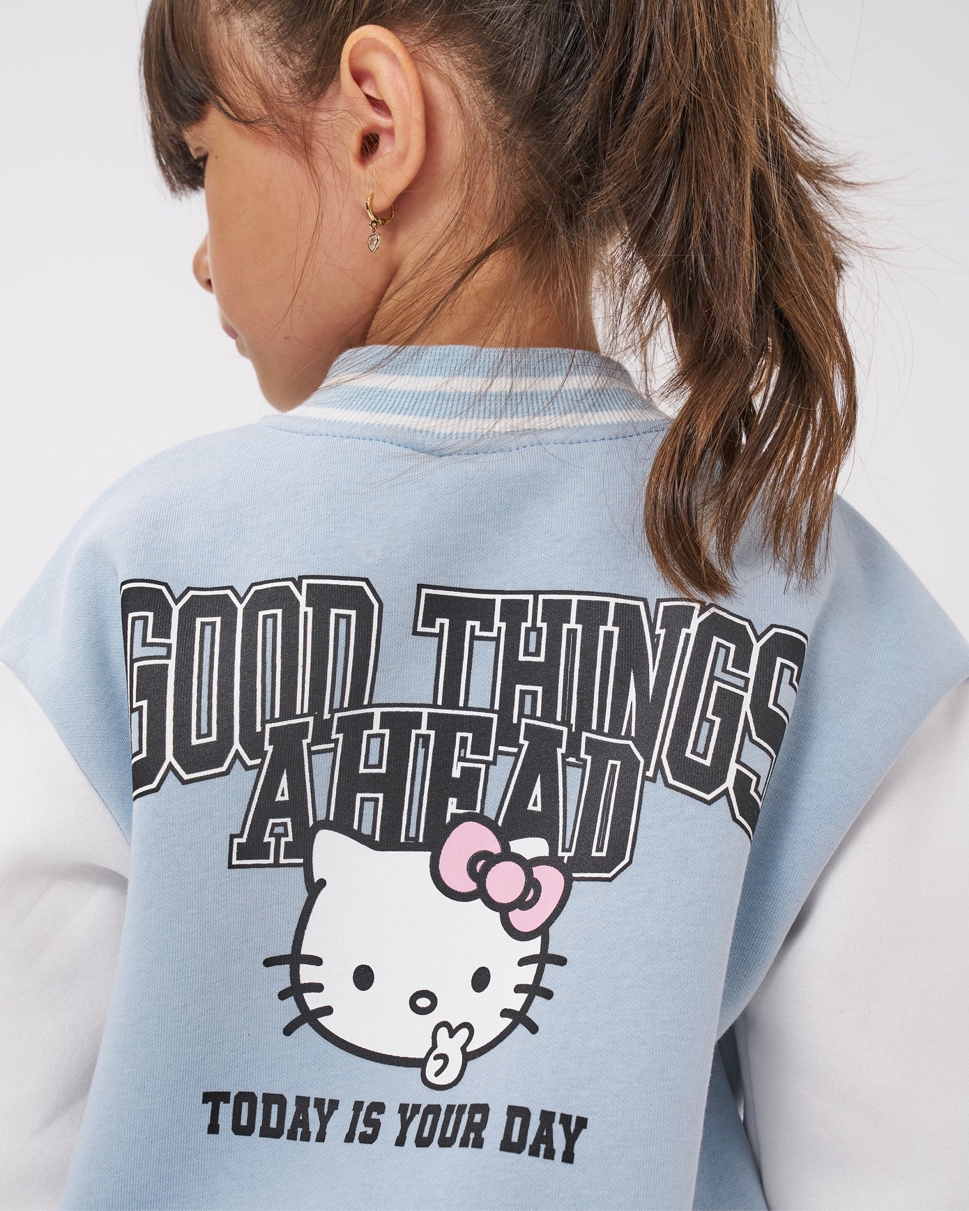 Hello Kitty Baskılı Kolej Ceketli Kız Çocuk Eşofman Takımı - Mavi