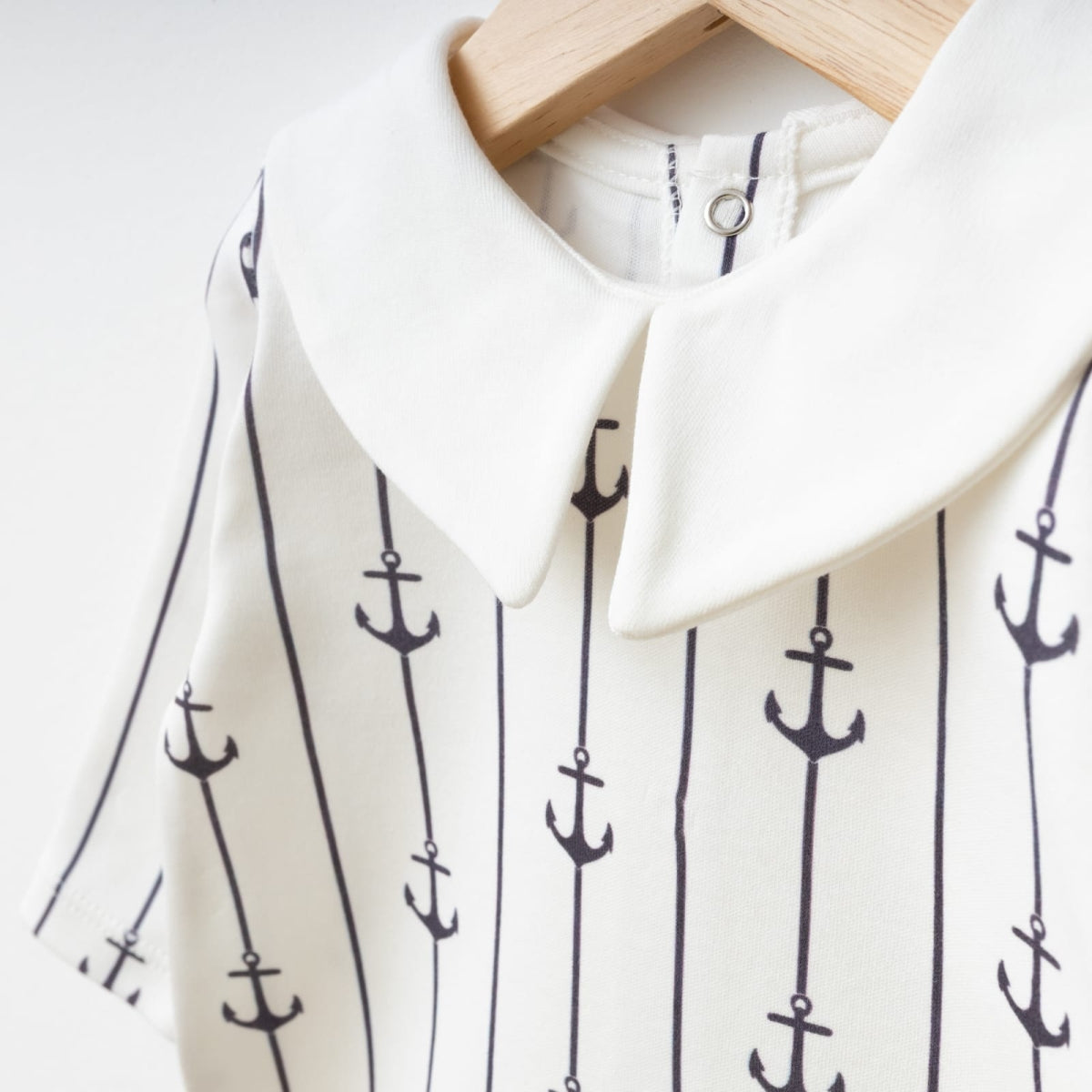 Çapa Baskılı Bebe Yaka Erkek Bebek Tulum