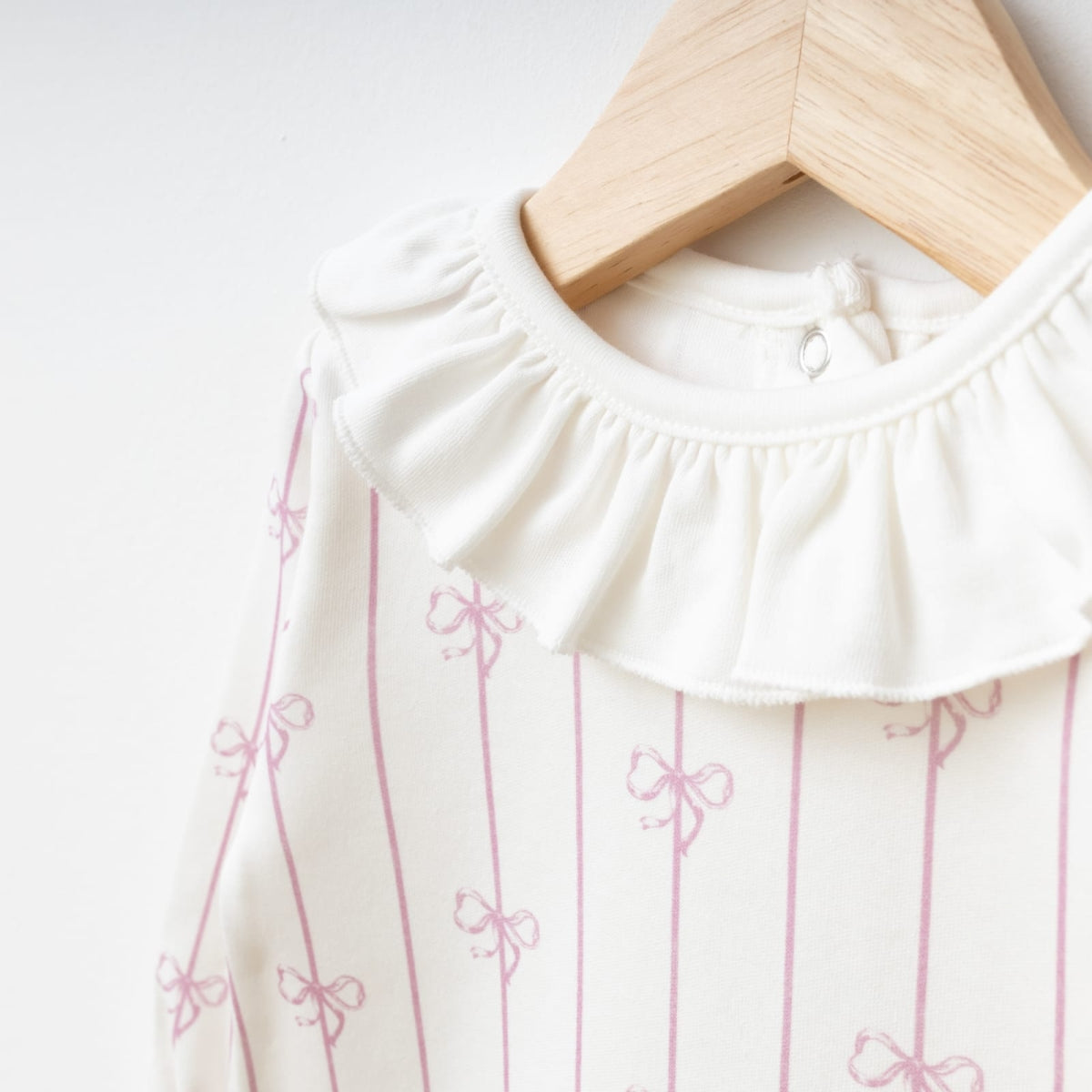 Fiyonk Baskılı Bebe Yaka Kız Bebek Tulum