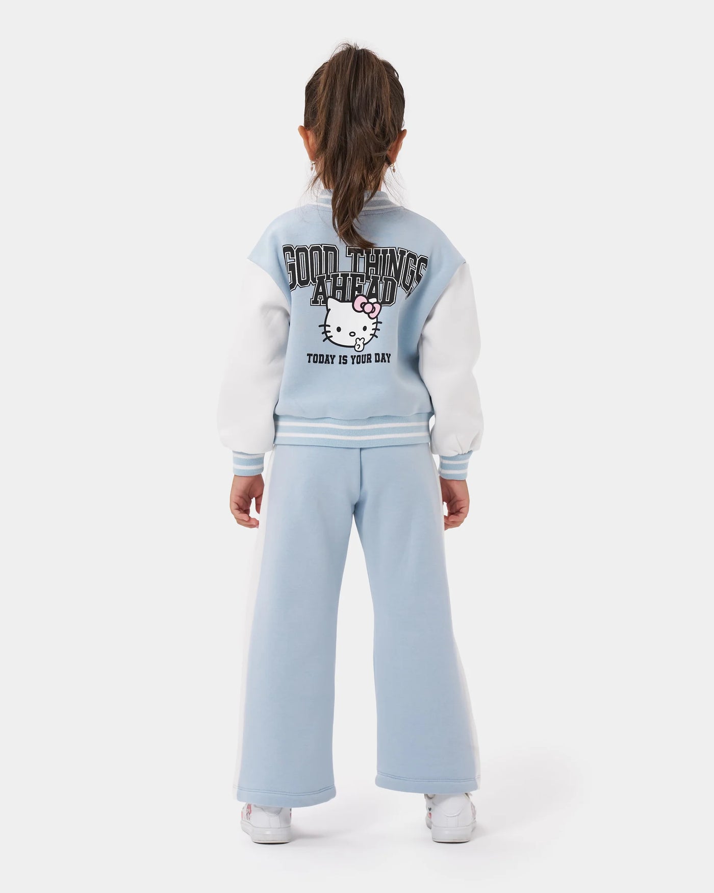 Hello Kitty Baskılı Kolej Ceketli Kız Çocuk Eşofman Takımı - Mavi