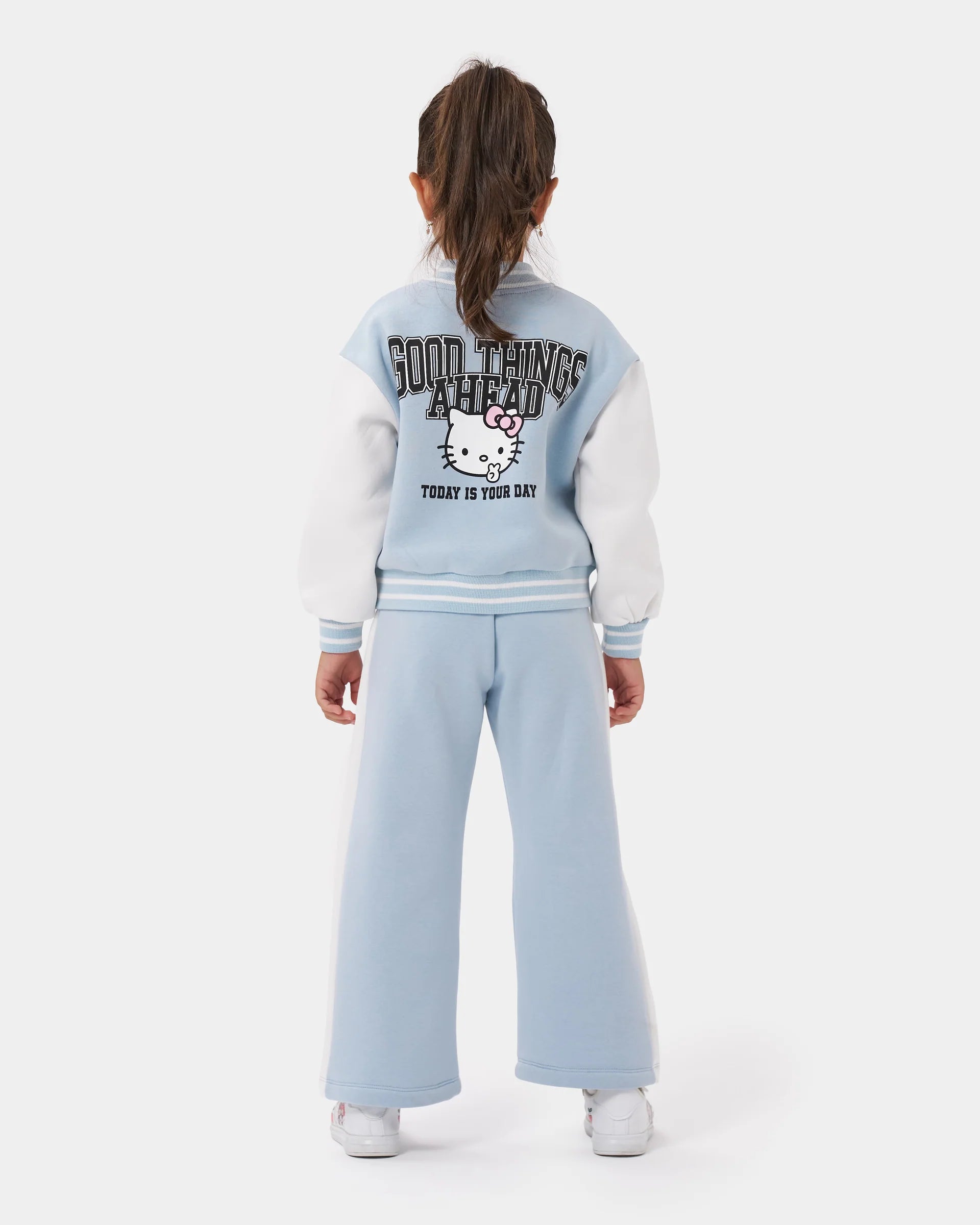 Hello Kitty Baskılı Kolej Ceketli Kız Çocuk Eşofman Takımı - Mavi