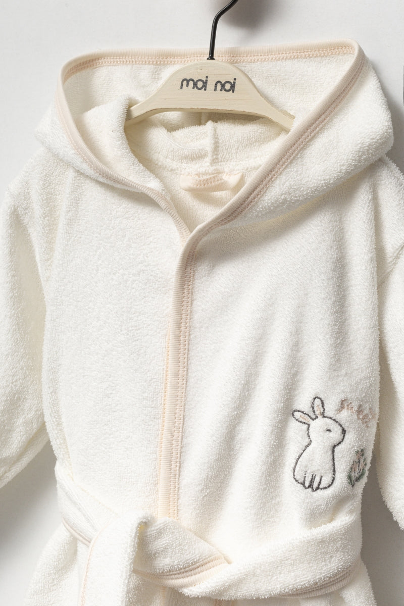 Rabbit 0-12 Ay Kız Bebek Pamuklu Bornoz ve Havlu Seti