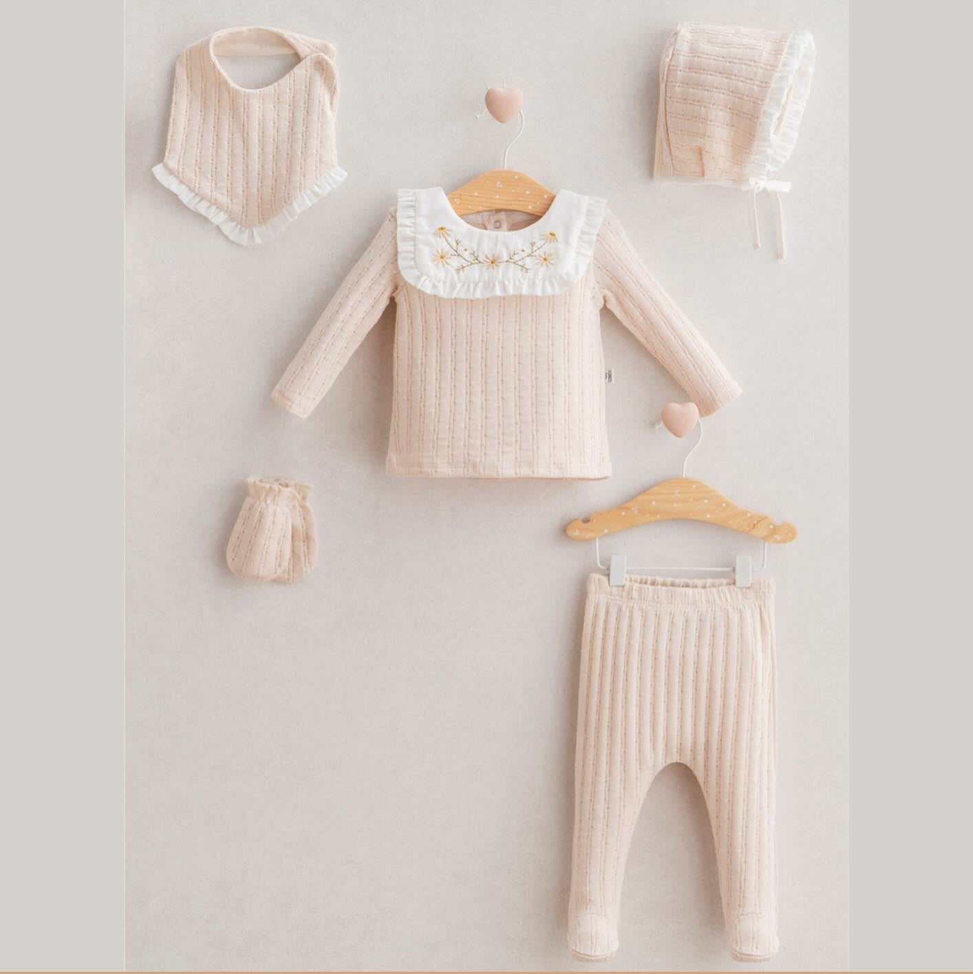 Vintage Style 5'Li Takım Kız Bebek Hastane Çıkışı