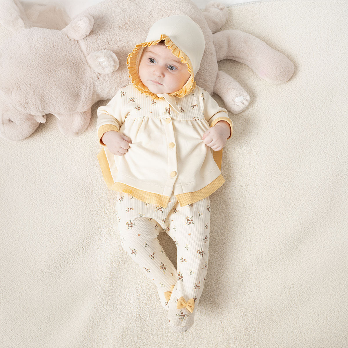 Çıtır Çicekli Kız Bebek 5'li Hastane Çıkışı Zıbın Seti