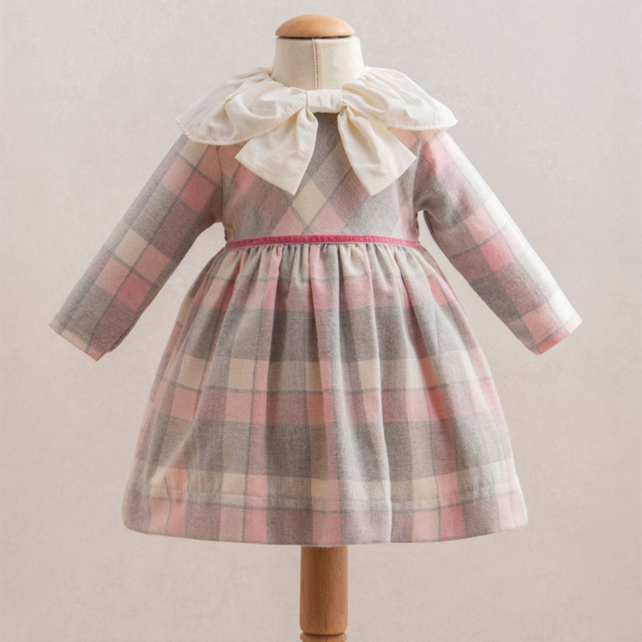 Plaid Pink Kız Bebek Elbise