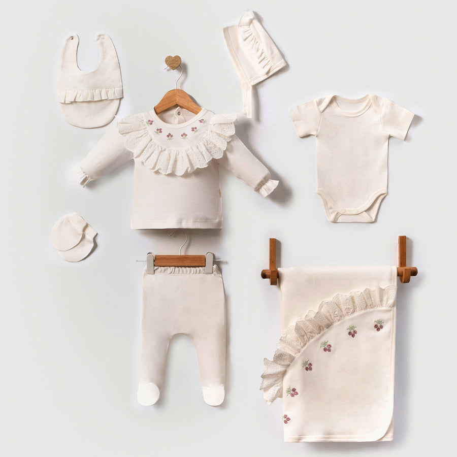 Tulip Kız Bebek Hastane Çıkışı 7'li Zıbın Set 