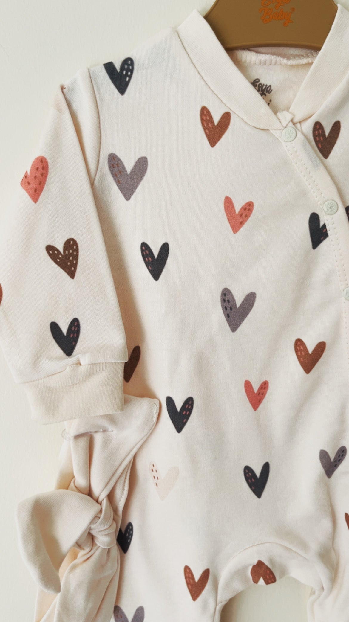 Heart Kız Bebek Tulum ve Toka Seti