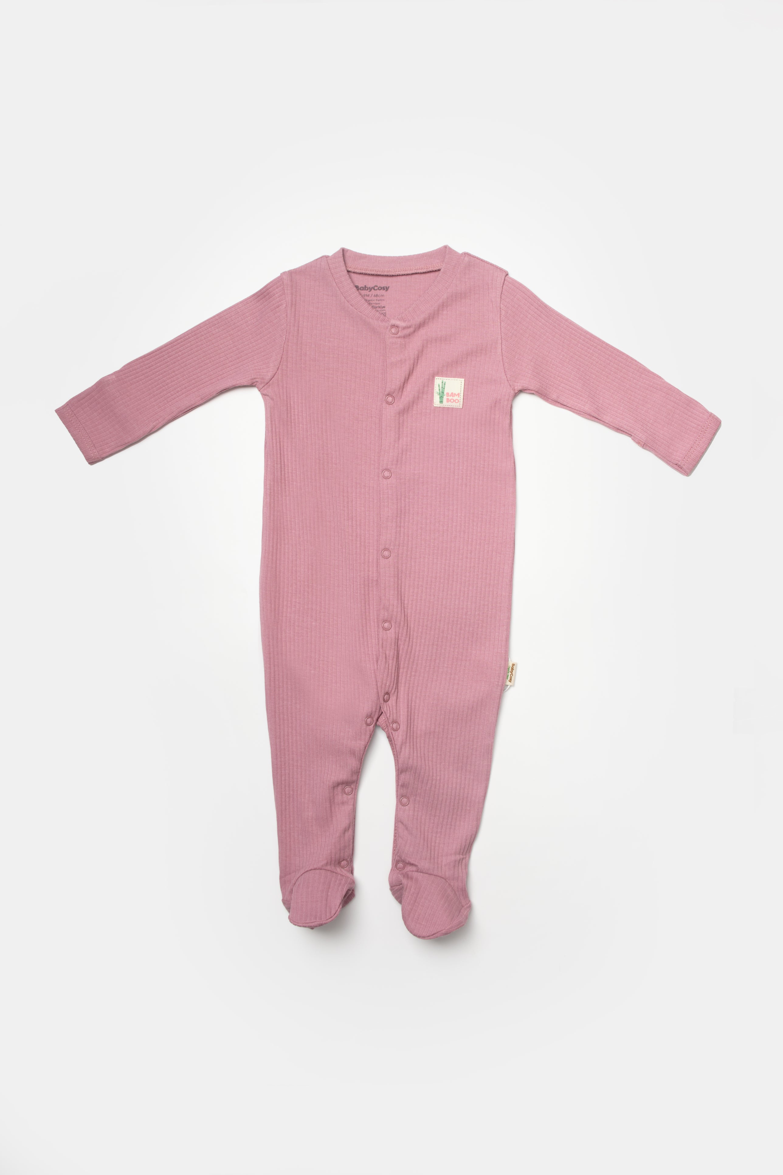 Pure Soft Organik Bambu Fitilli Bebek Tulumu Seti - Pembe