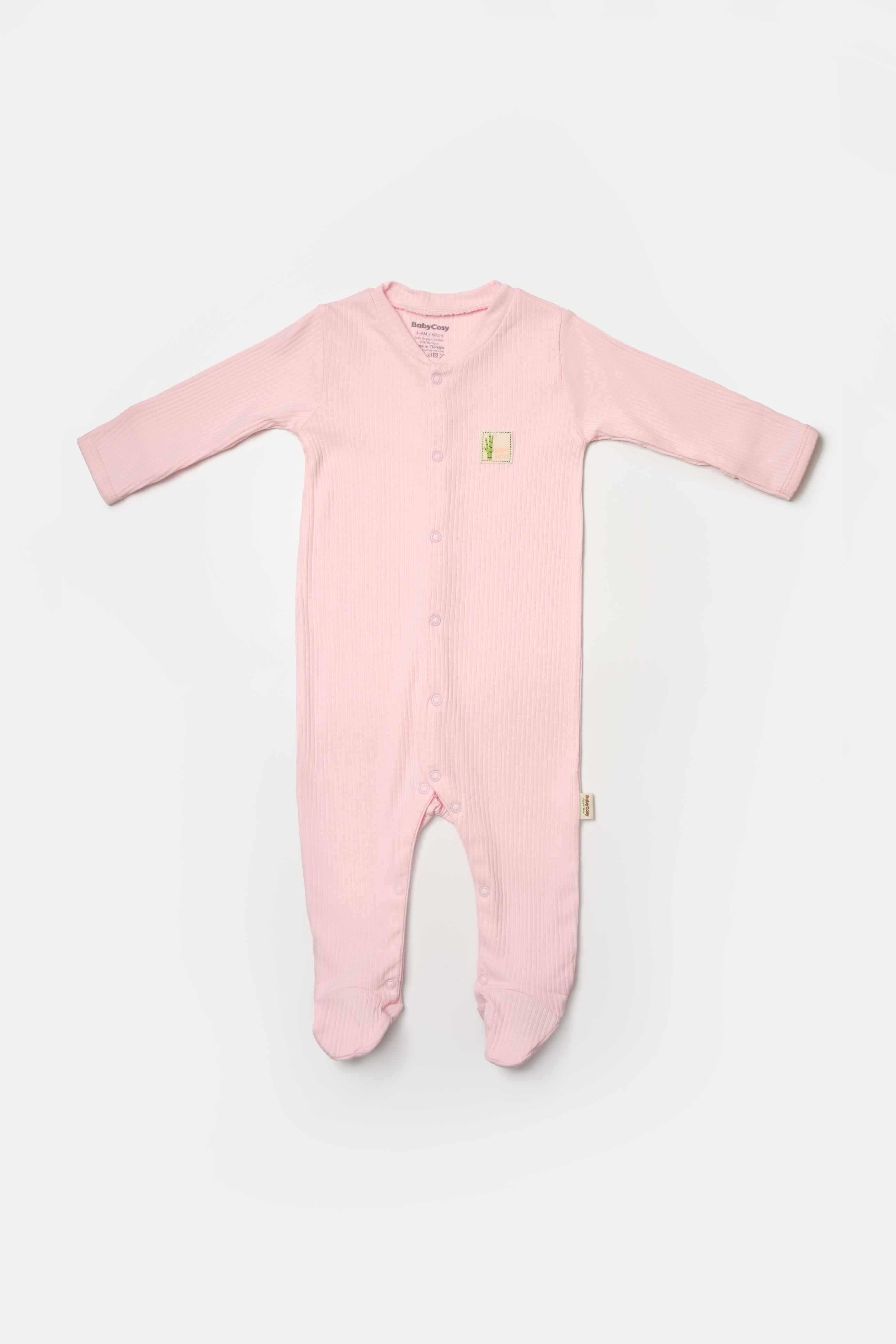 Pure Soft Organik Bambu Fitilli Bebek Tulumu Seti - Pembe