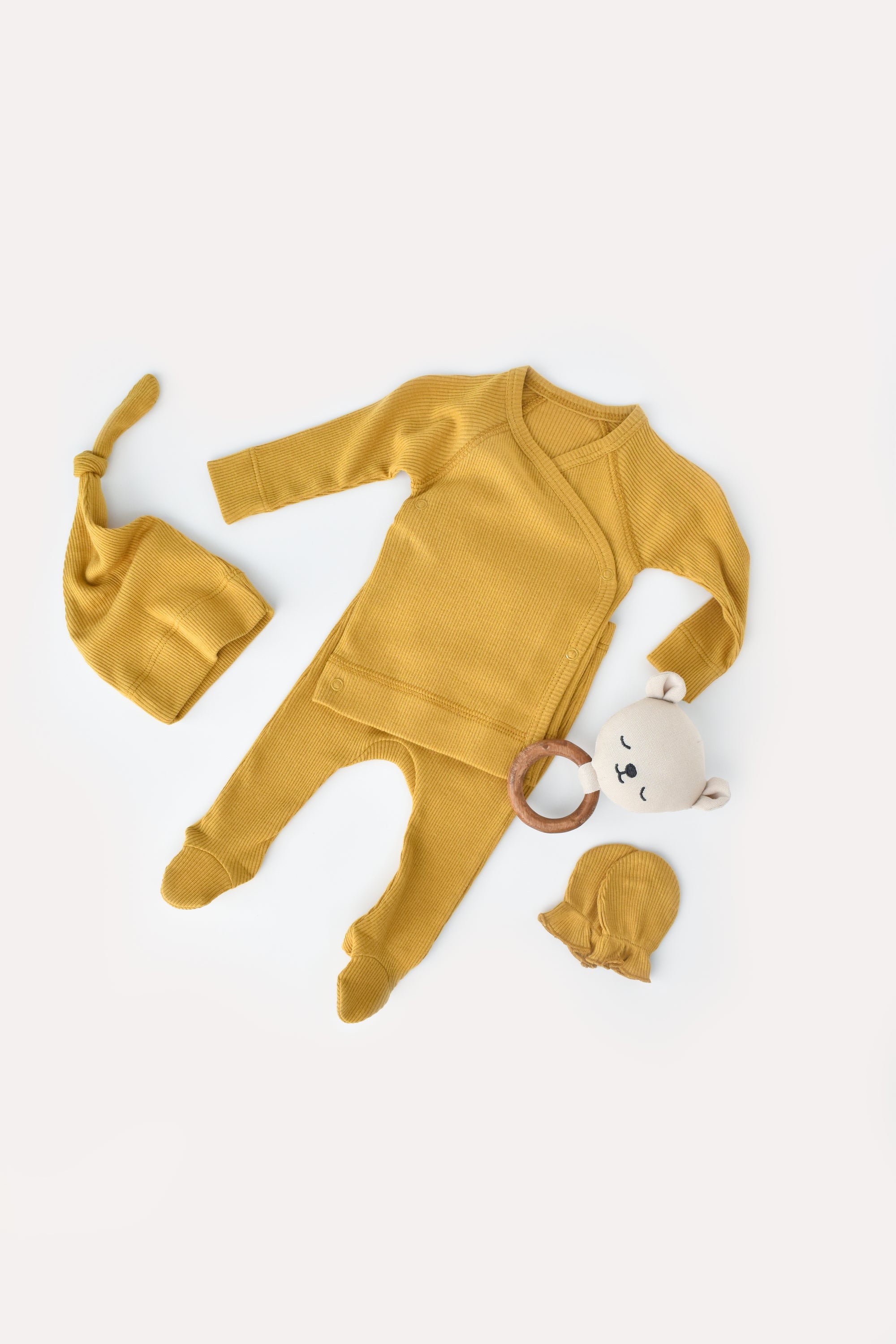 Cheery Baby Organik Fitilli 4'lü Set, Hastane Çıkışı, Alt Üst Takım- Şeftali