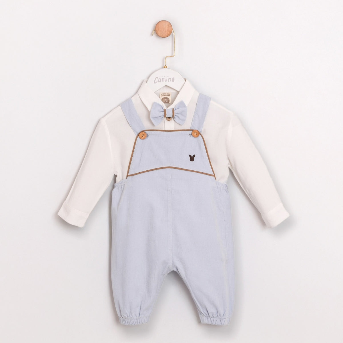 Petit Chic Gömlekli Papyonlu Erkek Bebek Salopet Takım