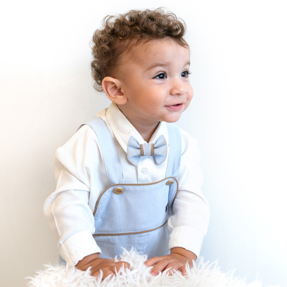 Petit Chic Gömlekli Papyonlu Erkek Bebek Salopet Takım
