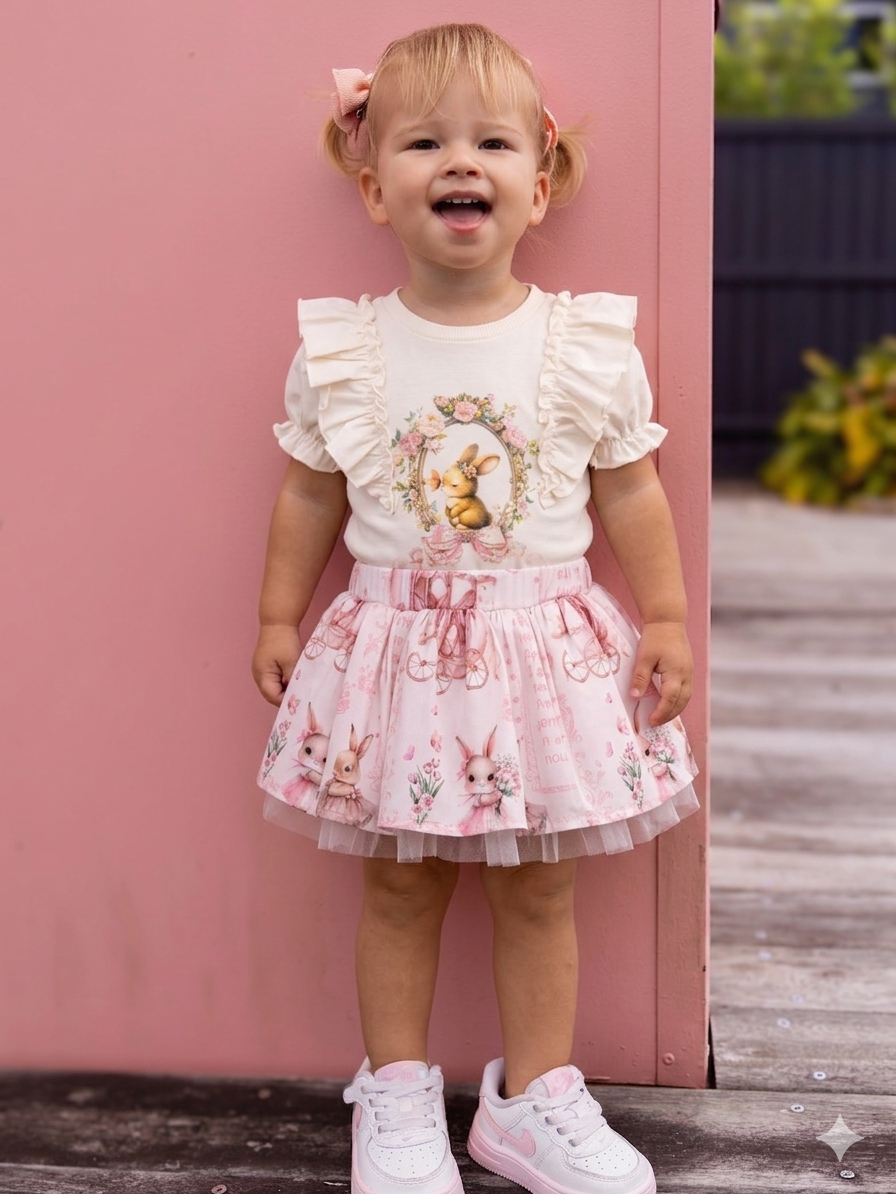 Pink Queen Kız Bebek Tişört Etek Takım
