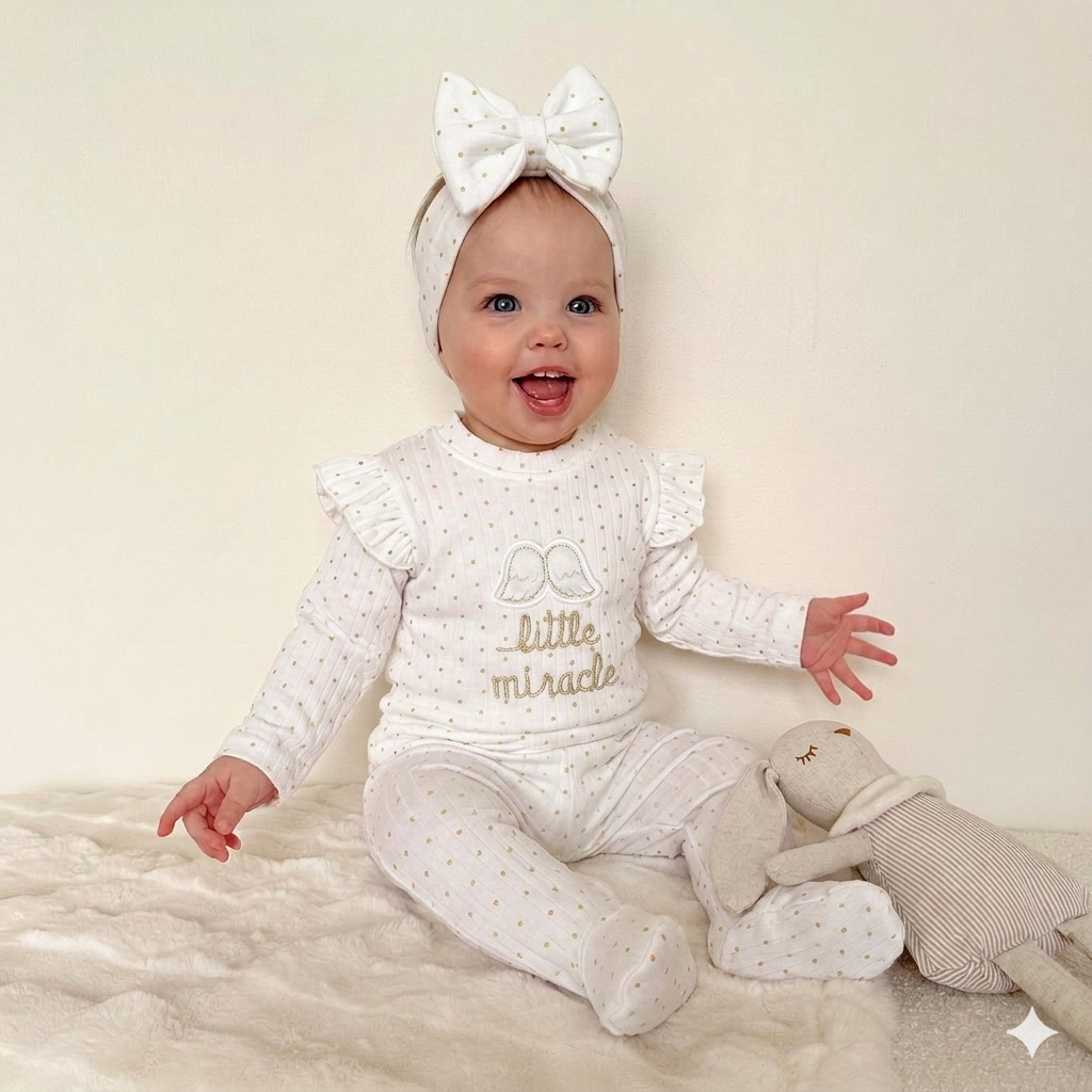 Little Miracle Kız Bebek Șapkalı Takım