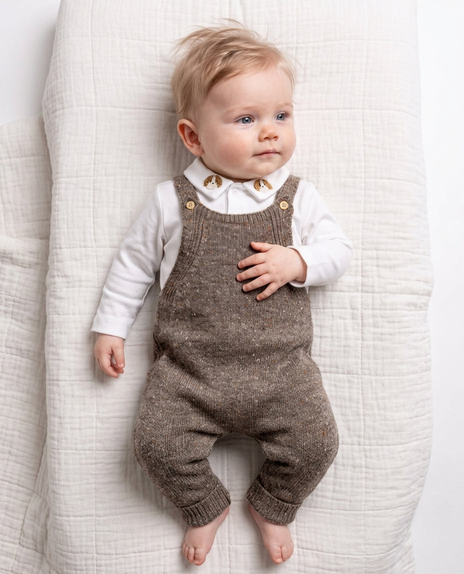Erkek Bebek Triko Tulum Salopet ve Bebe Yaka Body