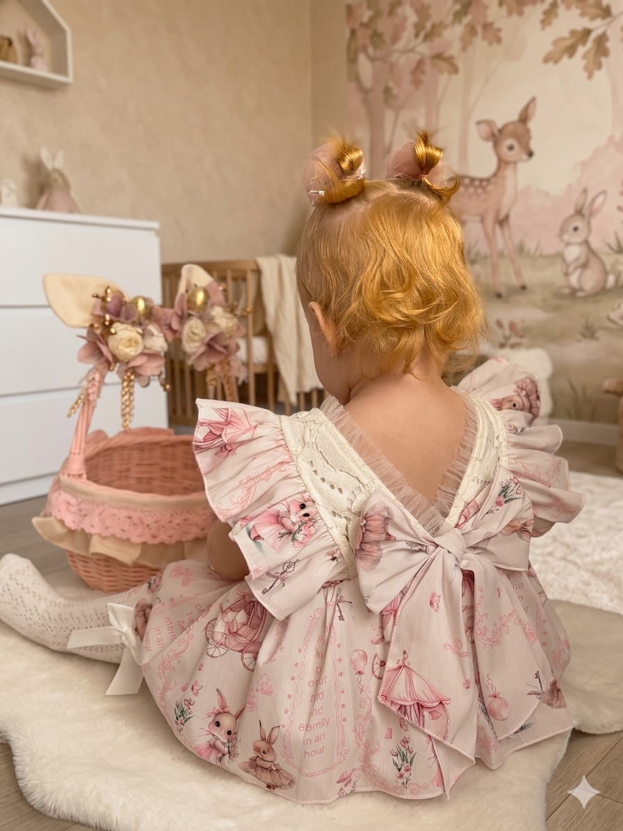 Pink Queen Kız Bebek Romper Elbise