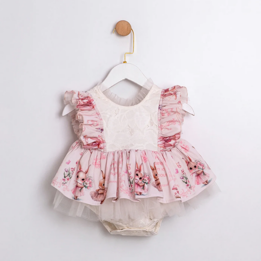 Pink Queen Kız Bebek Romper Elbise