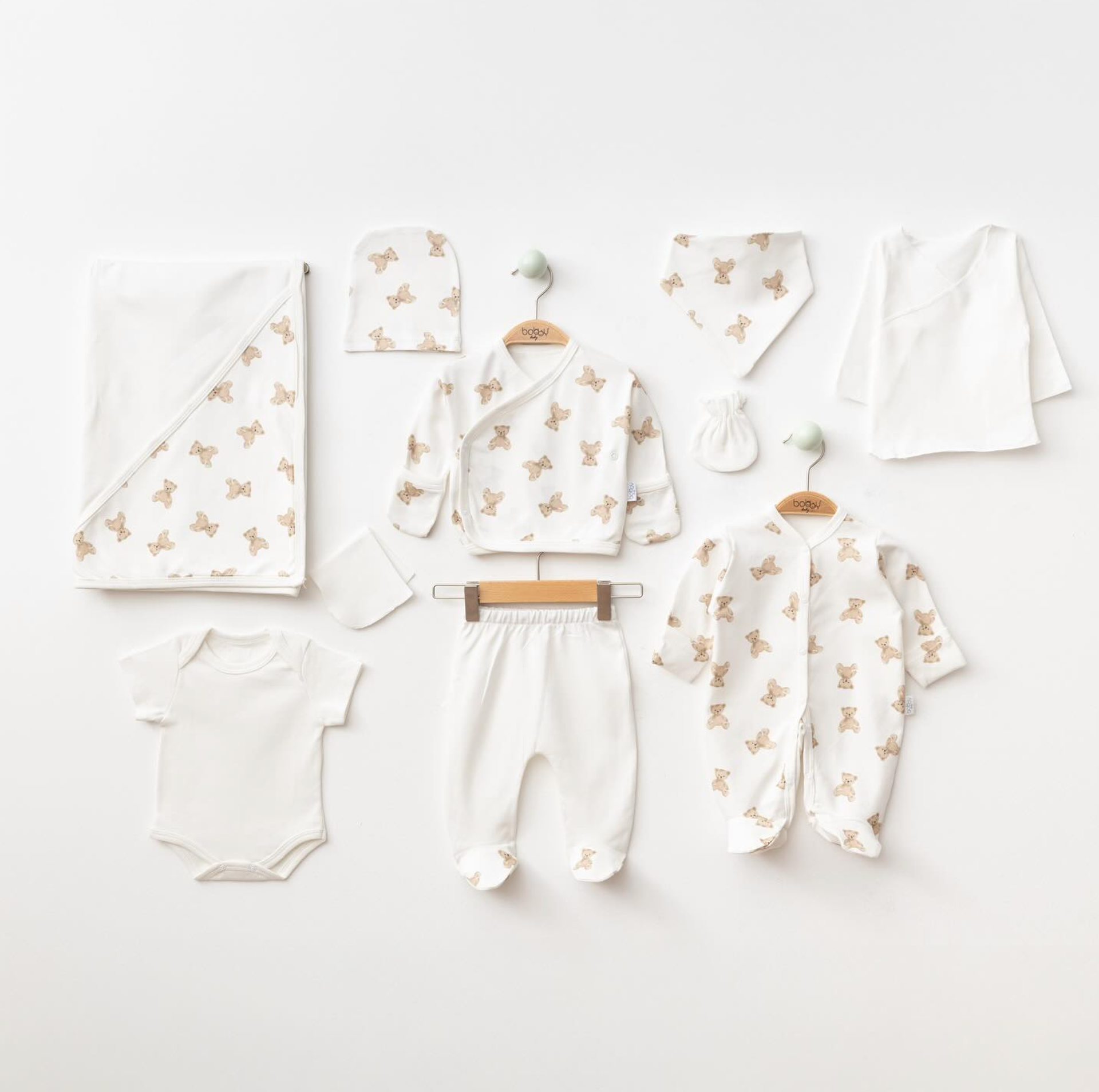 Teddy Erkek Bebek 10'lu Hastane Çıkışı Zıbın Seti