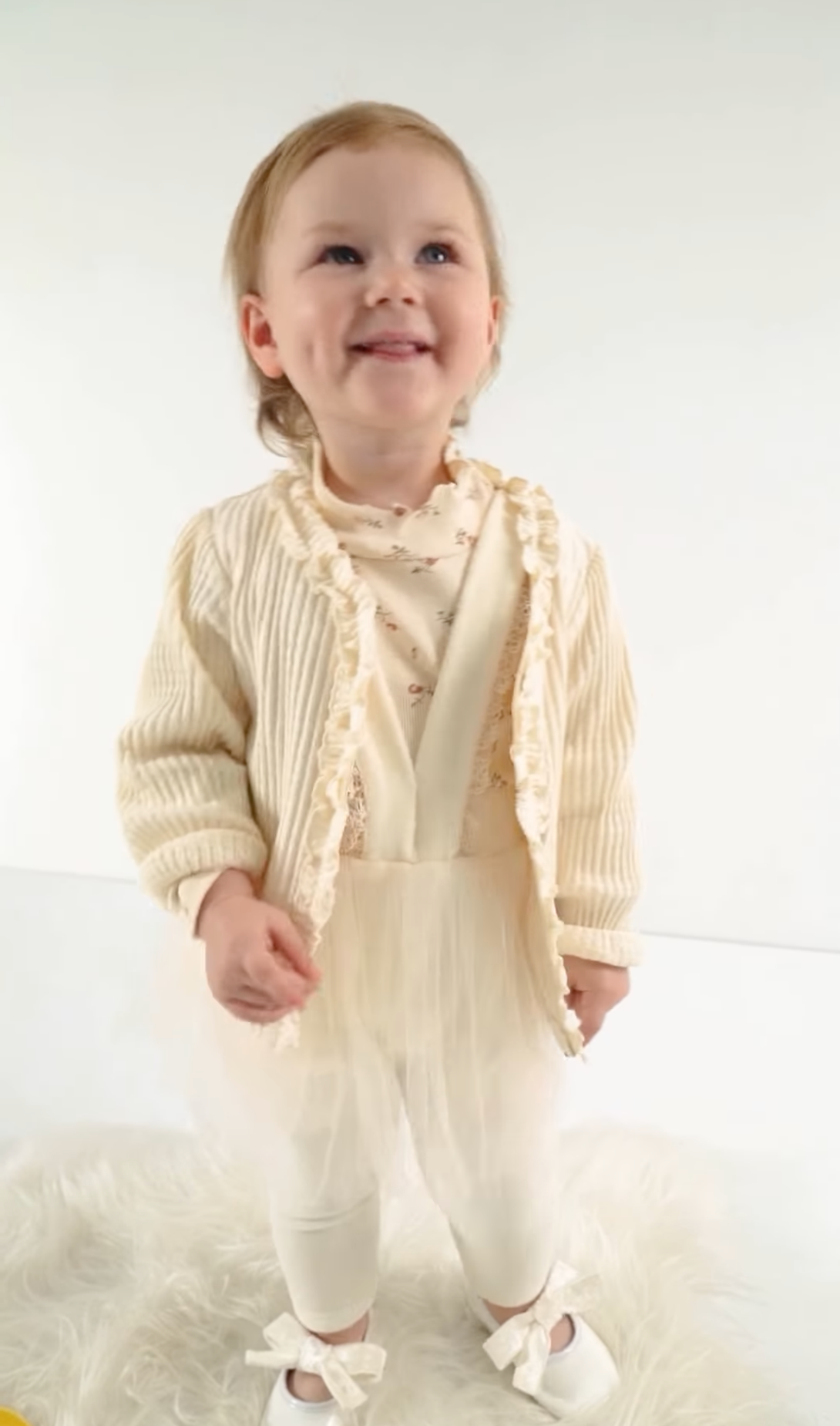 Kız Bebek Kadife Tüllü Salopet Body Hırka 3lü Takım