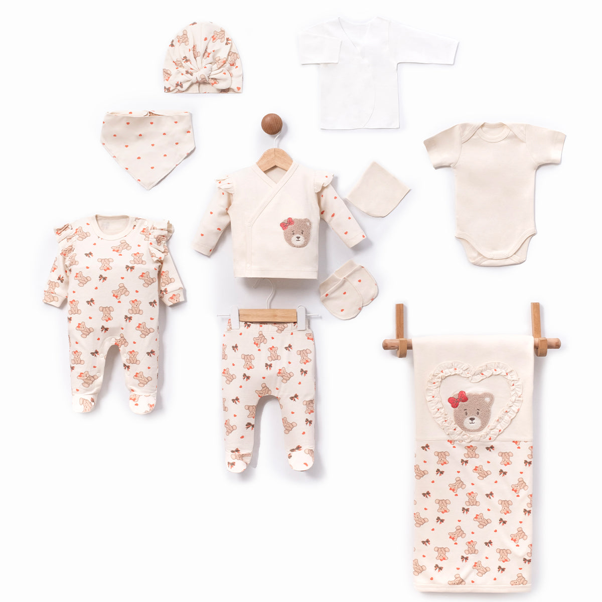 Bear Kız Bebek Hastane Çıkışı 10'lu Zıbın Set