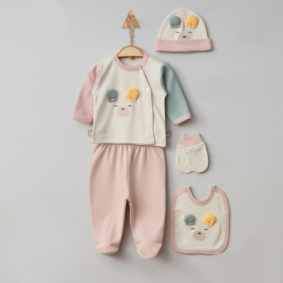 So Cute Kız Bebek 5'li Hastane Çıkışı Zıbın Seti