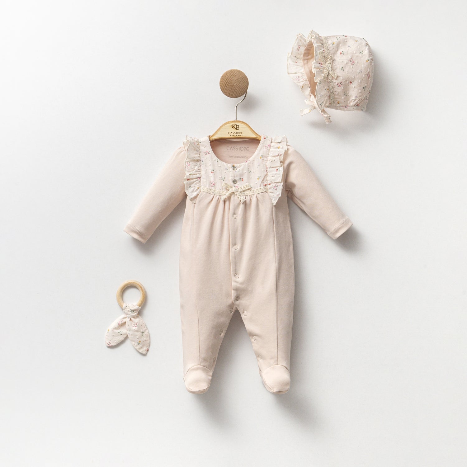 Çiçek Baskılı Fistolu Kız Bebek 10'lu Hastane Çıkışı