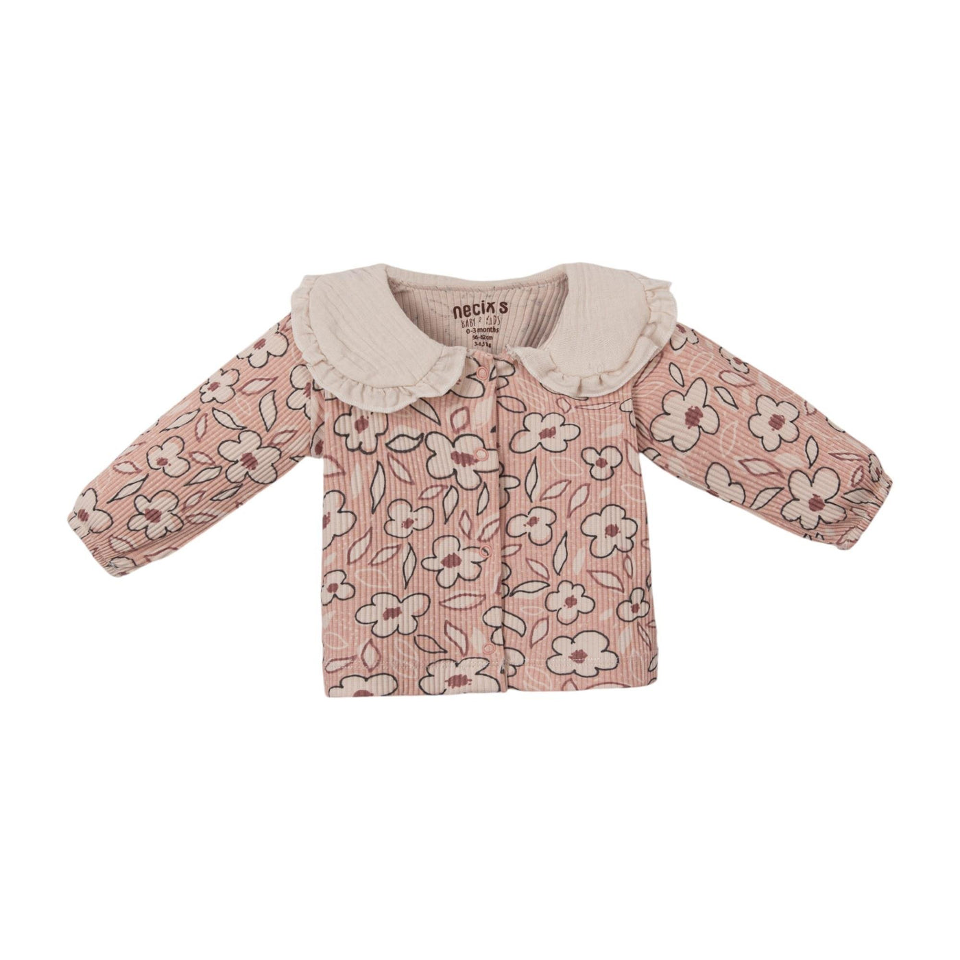 Yakalı Çiçekli 5'li Kız Bebek Zıbın Takım